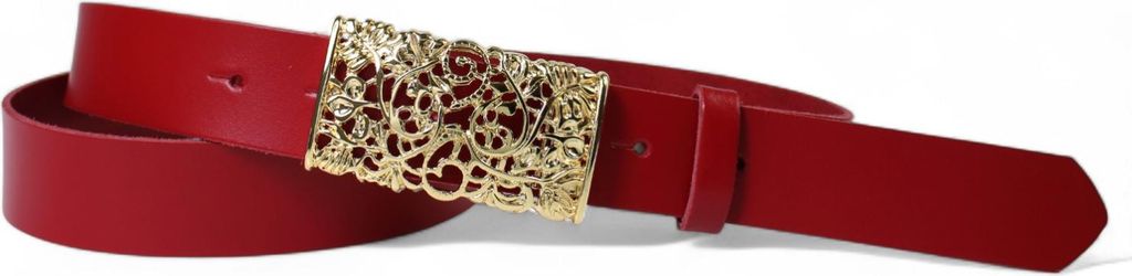 FRONHOFER Damen Ledergürtel Blumenschließe gold 3 cm, echt Leder, floral