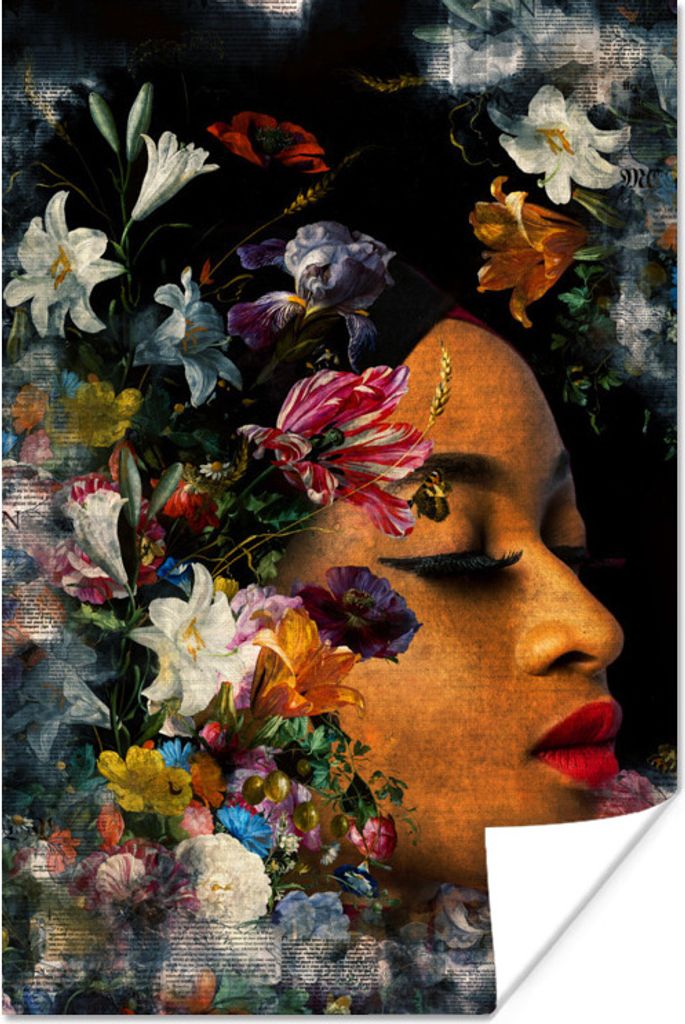 MuchoWow Poster Abstrakt - Frau - Natur 80x120 cm - Papierdruck