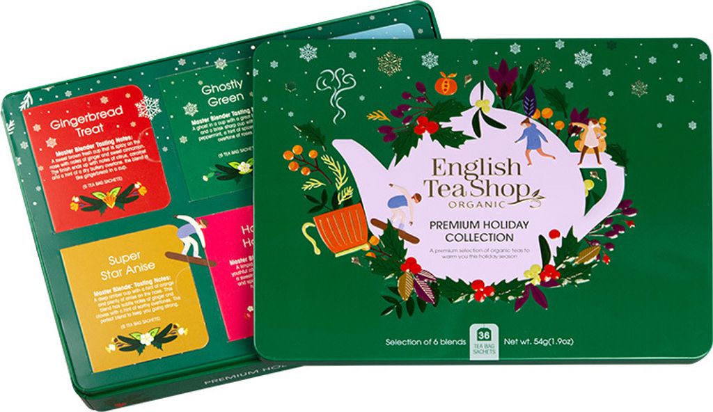 ETS - Tee Geschenk in Metalldose "Wintertee-Kollektion" Grün, BIO, 36 Teebeutel