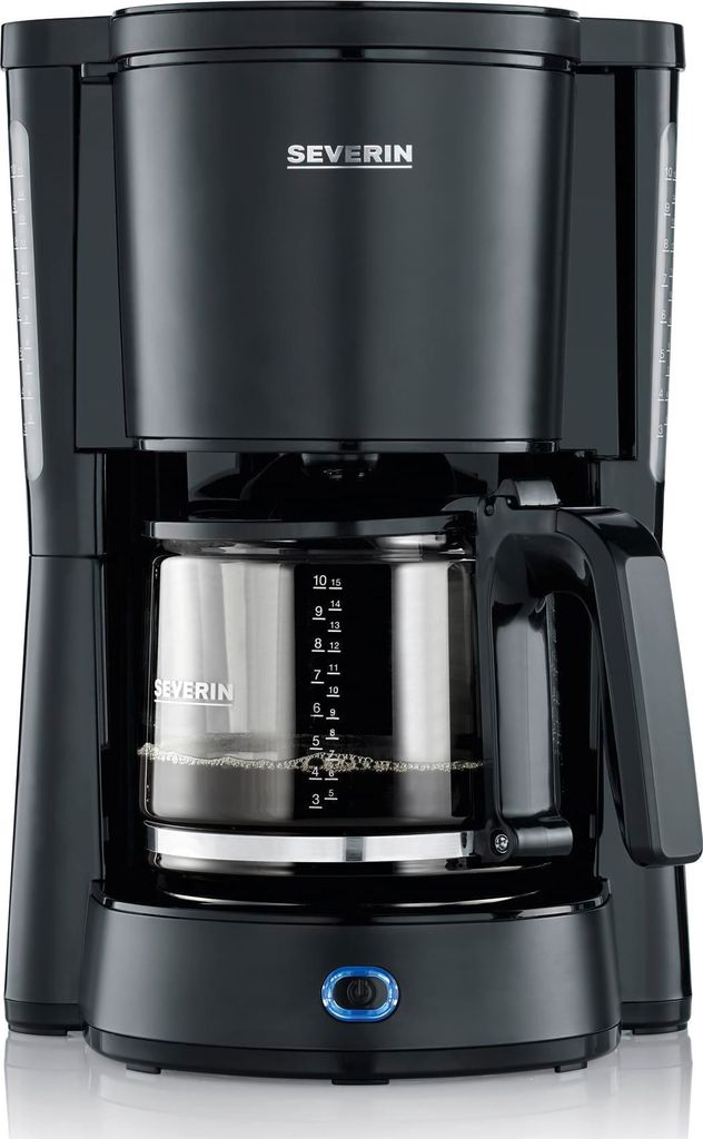 SEVERIN Filterkaffeemaschine »Type« KA 9554 aus Edelstahl, mattschwarz Filterkaffeemaschine Kaffeemaschine Filterkaffee Kaffeezubereiter Filterk...