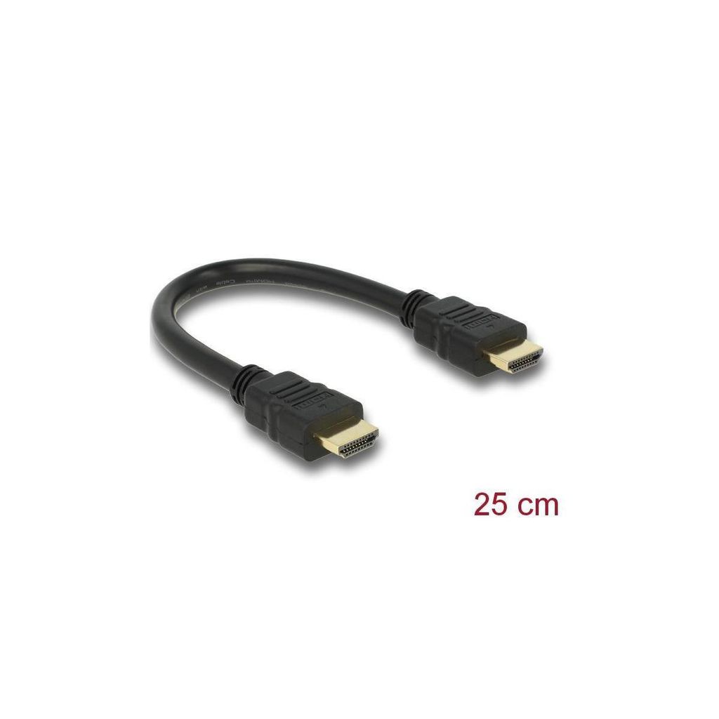 Delock kábel HDMI A samec > HDMI A samec 4K 25 cm Obrázok produktu 