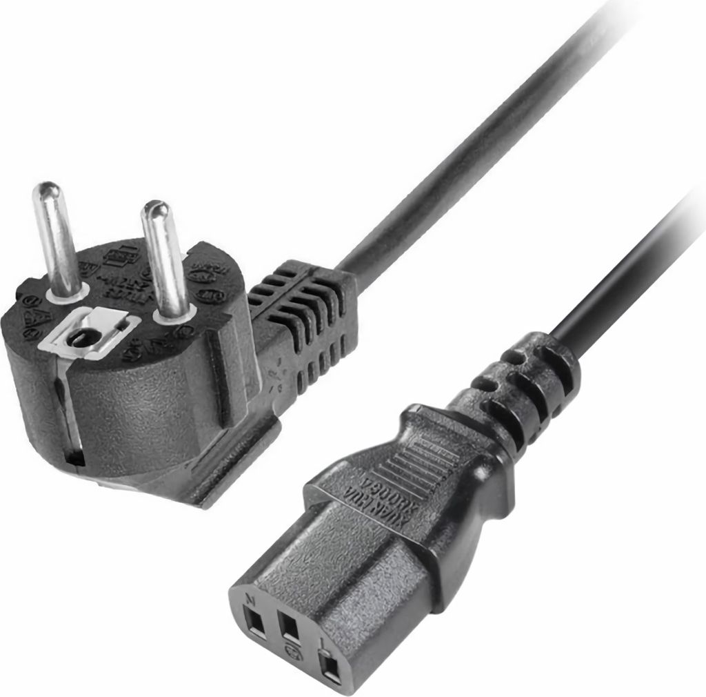 Q43C Kaltgerätekabel 1,2 m – Universal Netzkabel CEE 7/7 auf IEC C13 für PC, Monitor, TV & Drucker