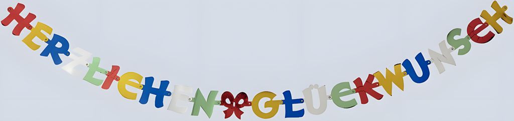 Papstar Kette Girlande Herzlichen Glückwunsch 2,5m Zdjęcie produktu 
