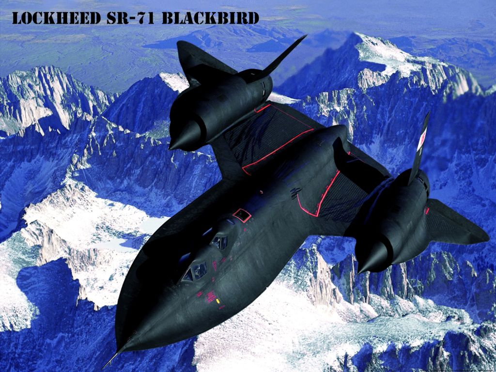 Kampfflugzeuge Kunstdruck Bild - Lockheed SR-71 Blackbirdœber Der Sierra Nevada (60 x 80 cm)