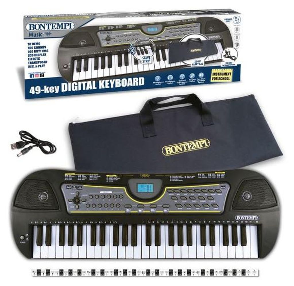 Bontempi Digital Keyboard - 49 Tasten - Keyboard für Kinder Musik