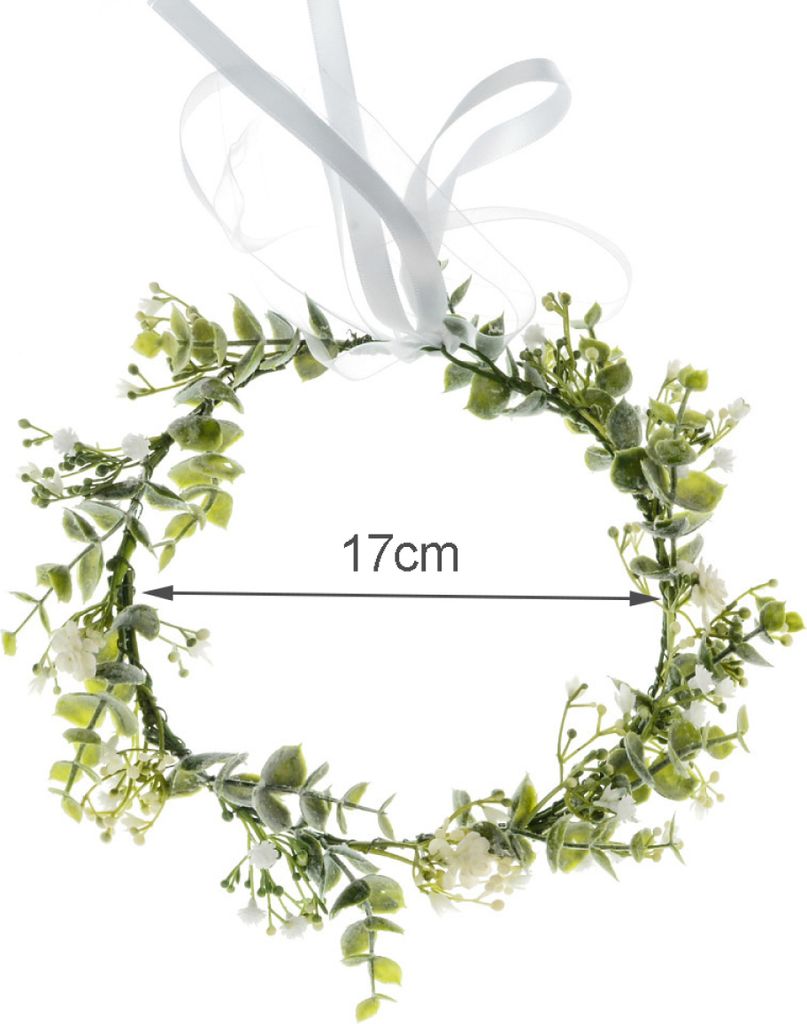 DOINEUFL Blumenkranz Set 2-teilig - Haarschmuck Mit Handgelenk-Blüte Für Festival & Hochzeit