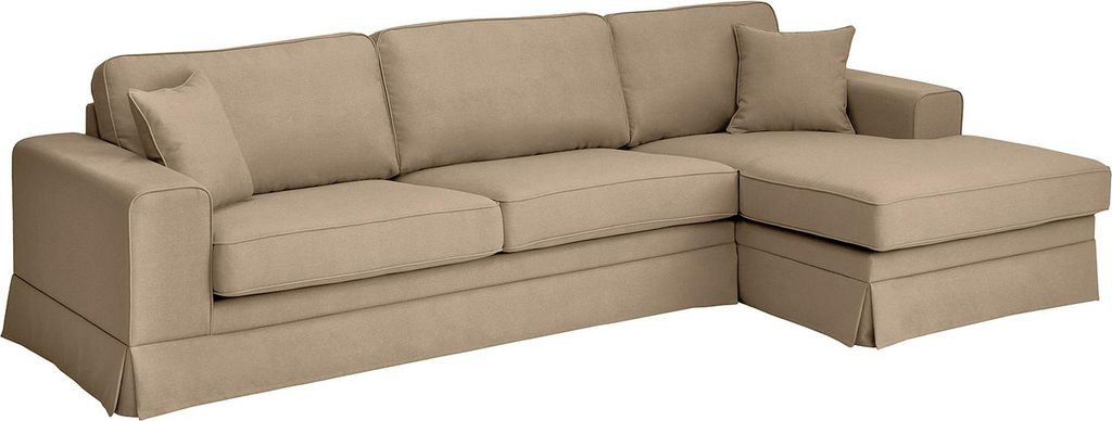 home24 Ecksofa mit Husse - Longchair - Webstoff