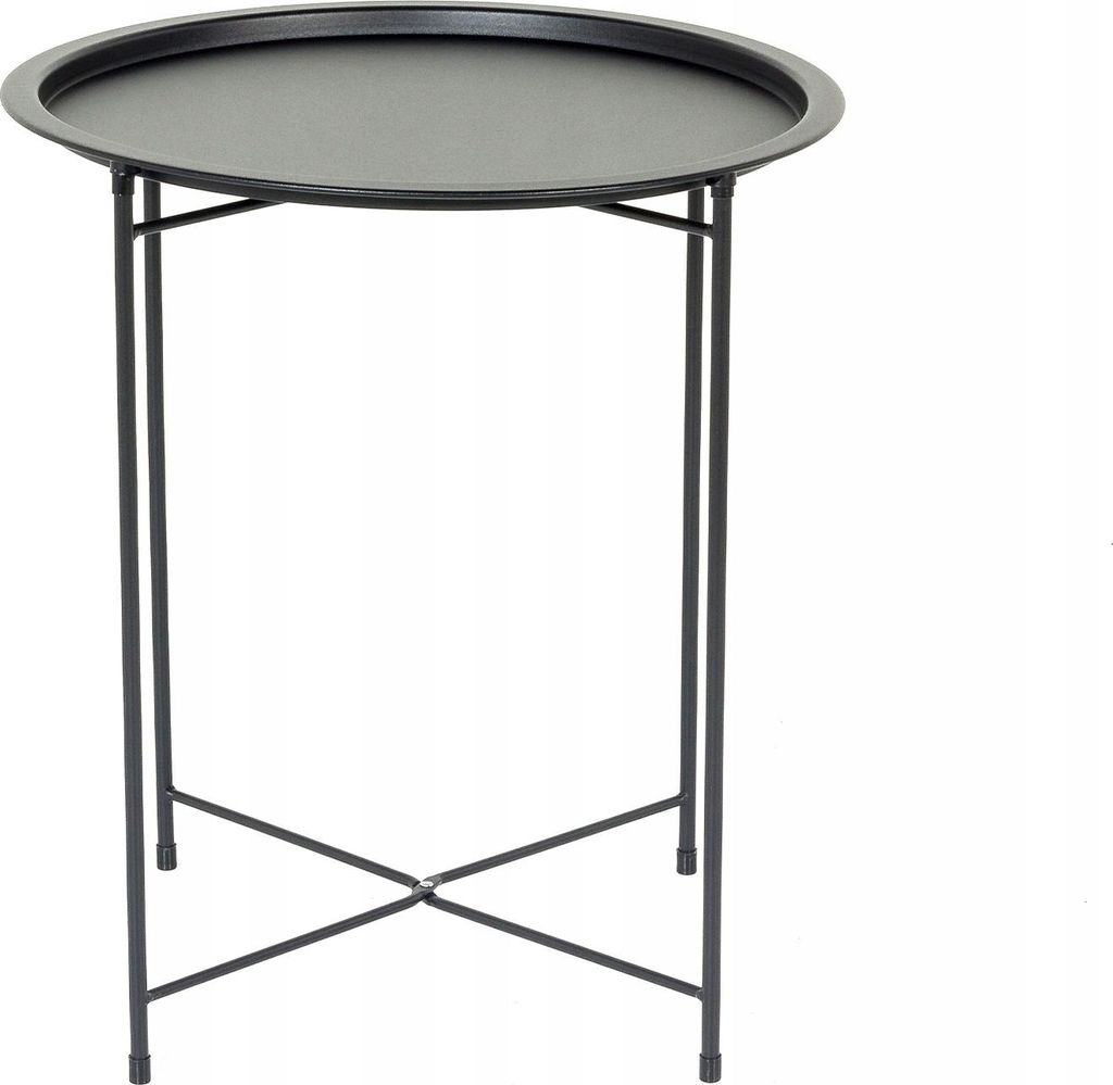 Leichter Couchtisch Metall Tavo MEVEN 46 x 52 cm, runder Beistelltisch nur 1,8kg, moderner Nachttisch pulverbeschichtet für Wohnzimmer Garten Balkon,