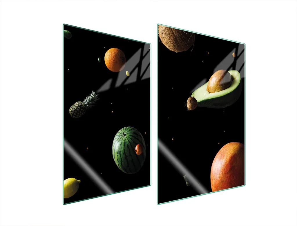 Tagliere Vetro 35x52 Kosmos Verdure | Set 2 Copri Fornelli per Induzione