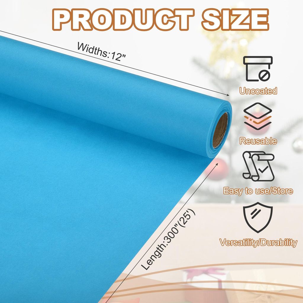 Geschenkpapier, 29.6cm x 7.6m 70 GSM Geschenkpapier Rolle Geschenkpapier Einfarbig Packpapier Wrapping Paper fš¹r Poster Pinnwand Geschenkverpack...