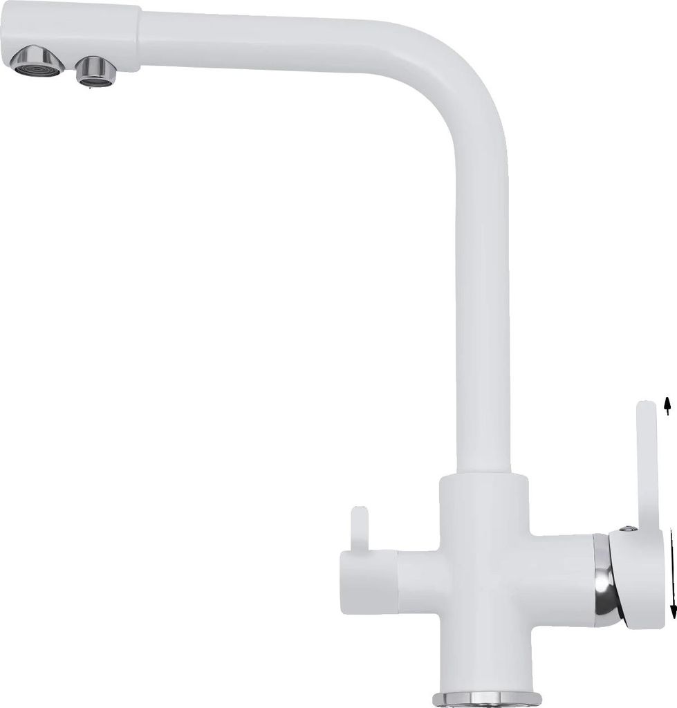 Küchenarmatur, 360° drehbar, Dual-Handle-Steuerung, WEISS
