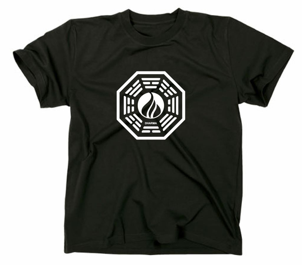 Styletex23 T-Shirt Lost Die Flamme Logo Dharma Initiative, schwarz, L