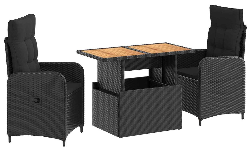 Möbel Outdoortisch-Set 3 pcs SchwarzGartensofas - Gartensofas c4908