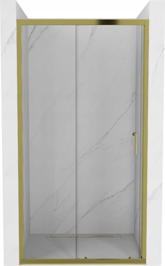 Mexen Apia Porte de douche pliante 125 cm, transparente, or Image du produit 