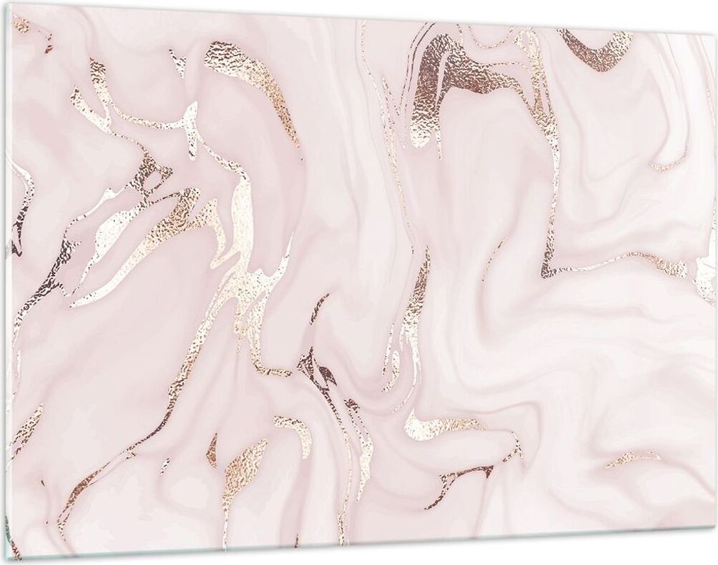 Bilder auf glas - Einteilig - Rosa Marmor verschüttet - 120x80cm - Glasbilder - Wandbilder - Bilder - zum Aufhängen bereit - Wanddekoration aus G...