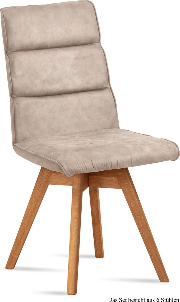 Esszimmerstuhl drehbar (6er-Set) Doris 47x92x60 Eiche geölt/Natur