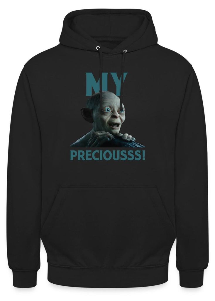 Spreadshirt Der Hobbit Witziges Gollum-Design Mein Schatz Uni Hoodie, 4XL, Schwarz