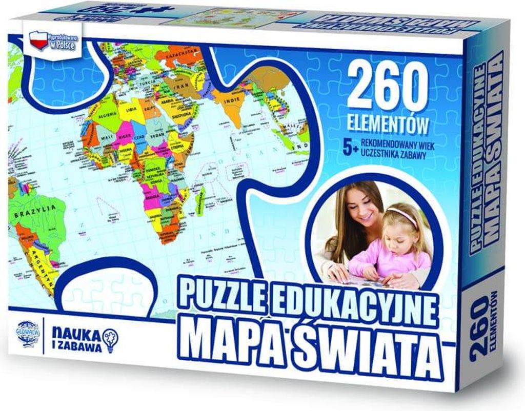 Weltkarte. Politisches Lernpuzzle, 260 Teile.