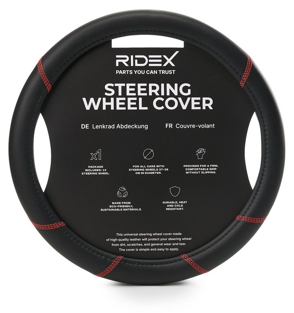 RIDEX 4791A0139 Lenkradbezug Rutschfest Ø37-39cm Schwarz Produktbild 