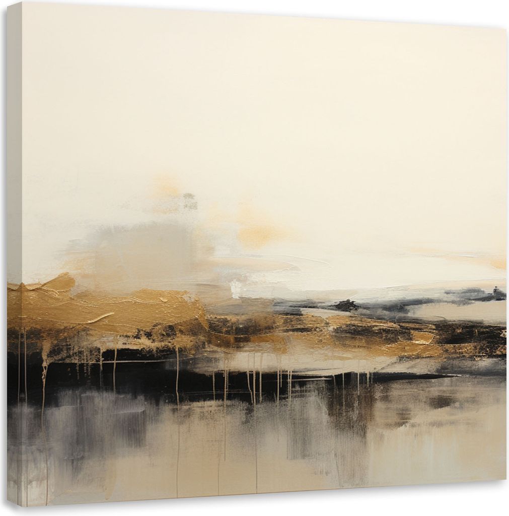 Leinwandbild Modern Abstrakt Beige 60x60 Feeby Beige bild für die wand bereit zum aufhängen