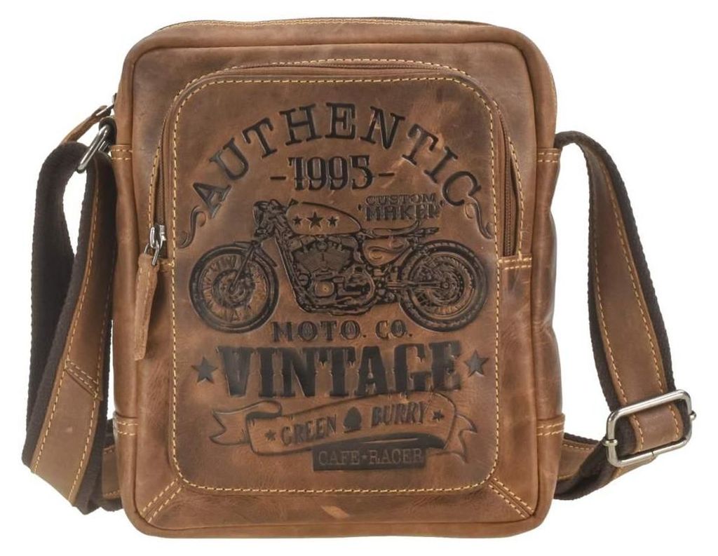Greenburry Umhängetasche Leder 22x24cm Damen Herren Produktbild 