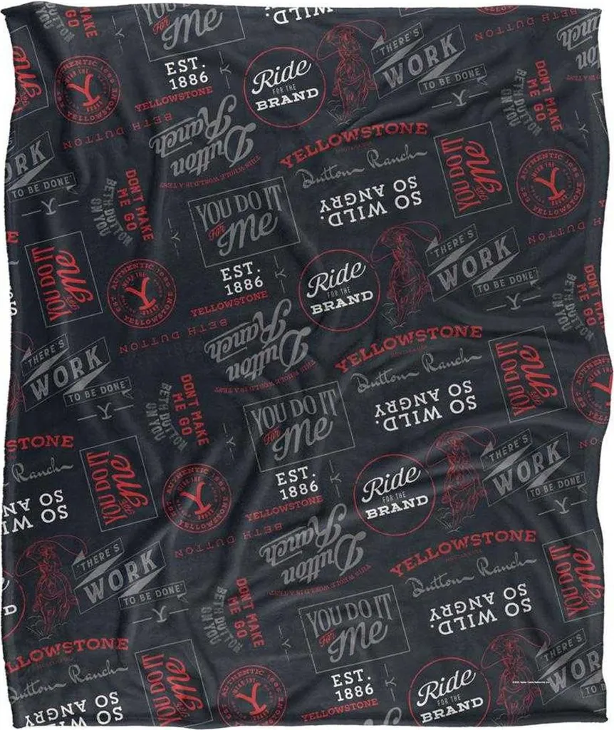 Couverture douce Yellowstone TV23867 ultra moelleuse et soyeuse Noire