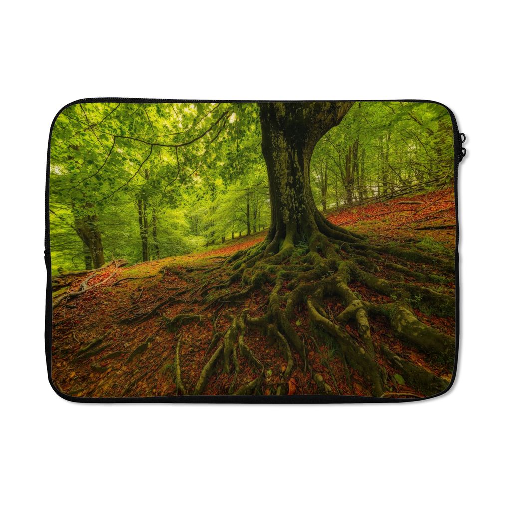 MuchoWow Laptop Hülle 14 ZollBaum - Wald - Herbstblätter Laptoptasche - Laptoptasche - Stoßsicher - Schutzhaube
