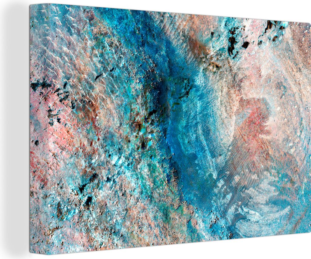 OneMillionCanvasses - Leinwandbilder - 150x100 cm, Blaue Farben auf einem Gemälde, Wandbilder Kunstdruck Wanddekoration
