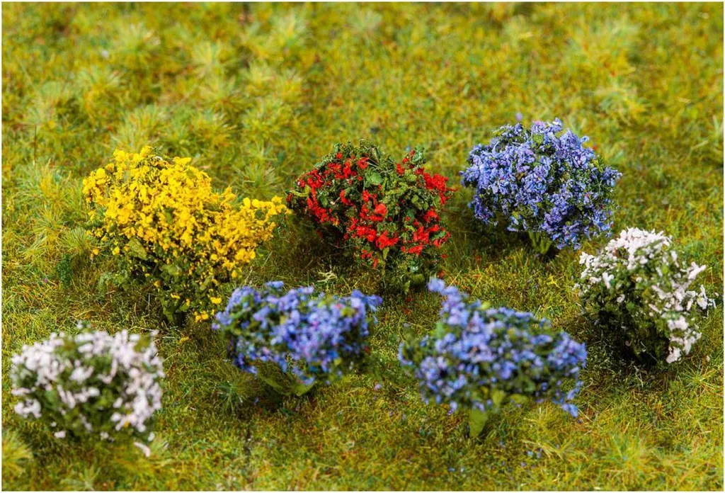 Buissons en fleurs miniatures Faller 181269 pour décor de modélisme