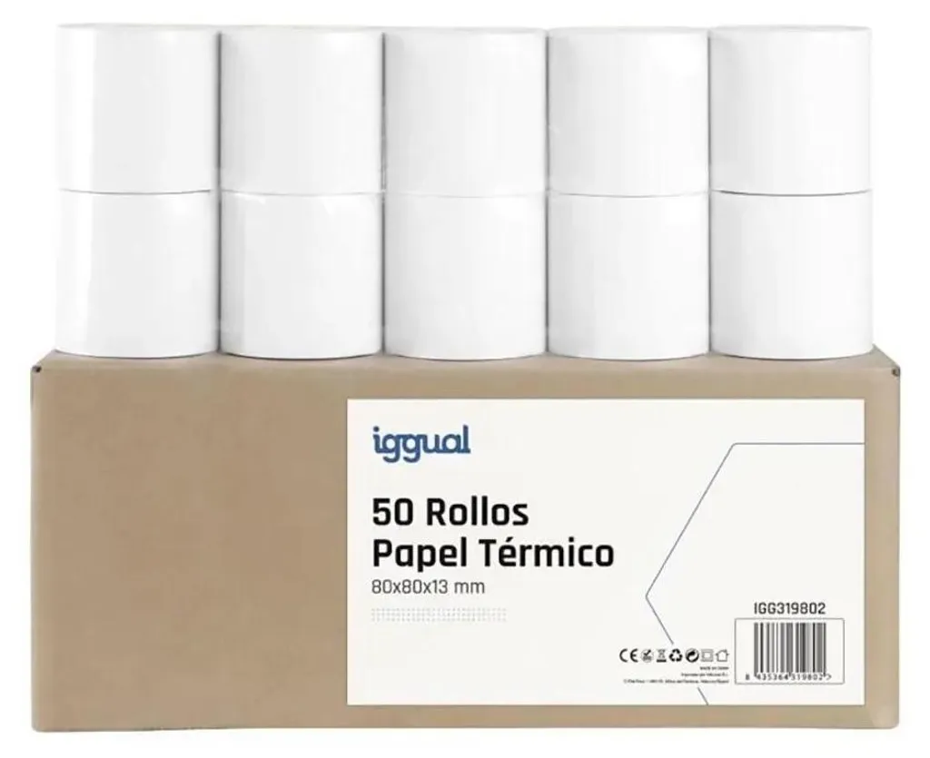 Rouleau de Papier Thermique 80 mm iggual pour Ticket de Caisse et Reçu