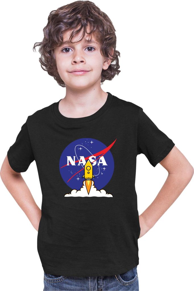 Kinder T-Shirt Nasa Space Theme Nasa 013, 12-13 Jahr - 152 / Schwarz