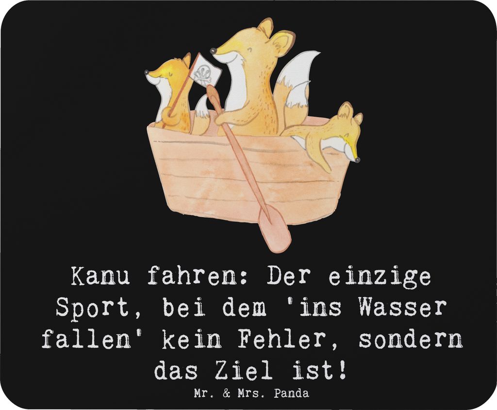 Mr. & Mrs. Panda Mauspad Kanu Abenteuer - Schwarz - Geschenk, pc, computer, Teamsport, Naturerlebnis, Sportler, Geschenke, Wasser, Kanusport, Mouse...