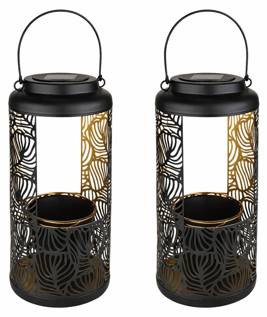 2x LED Solarleuchte, IP44, orientalisch, Akku, H 41cm