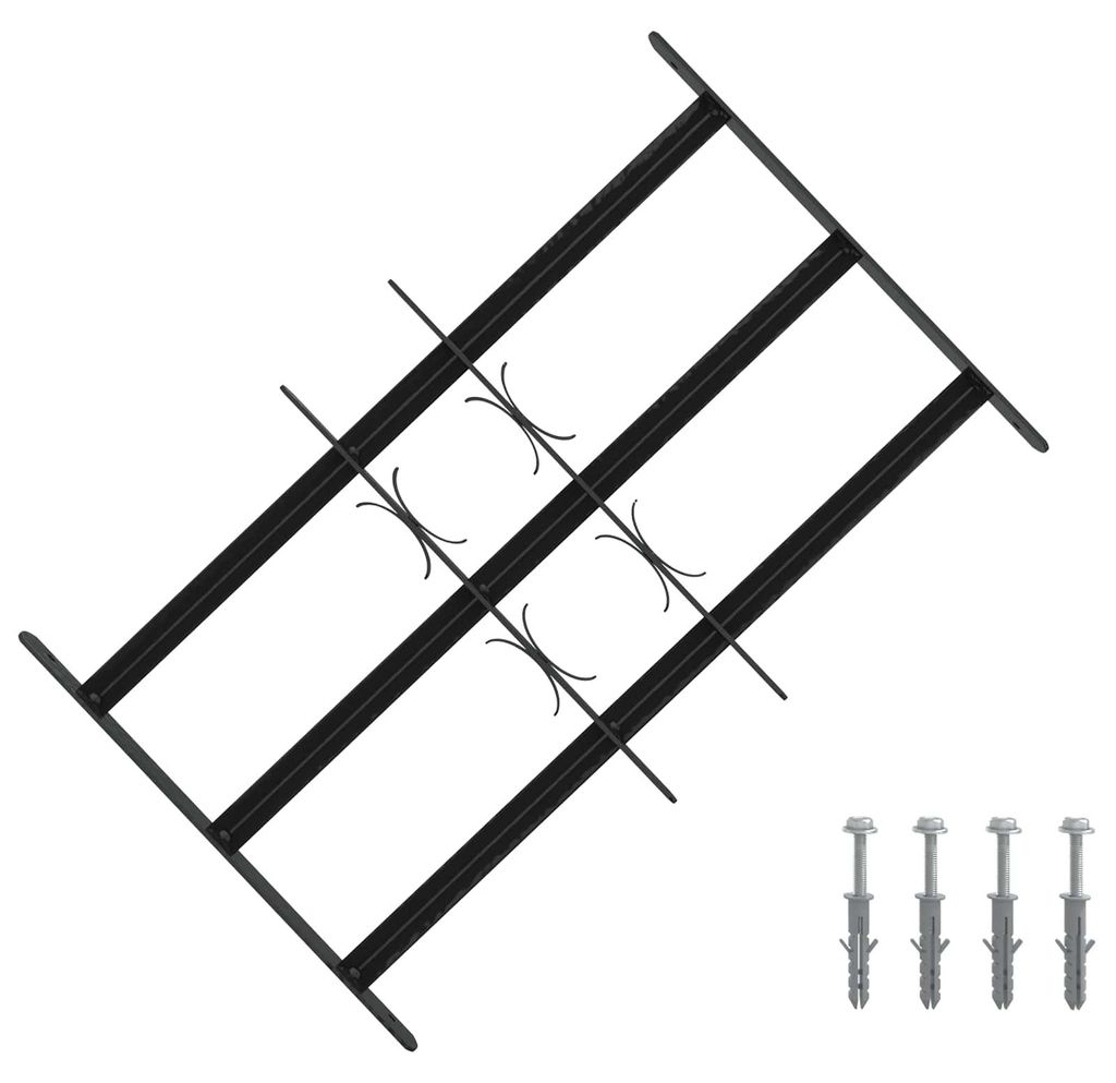 Zabezpečovacia mriežka na okná s 3 priečkami 3 pcs 43-74 cm Obrázok produktu 
