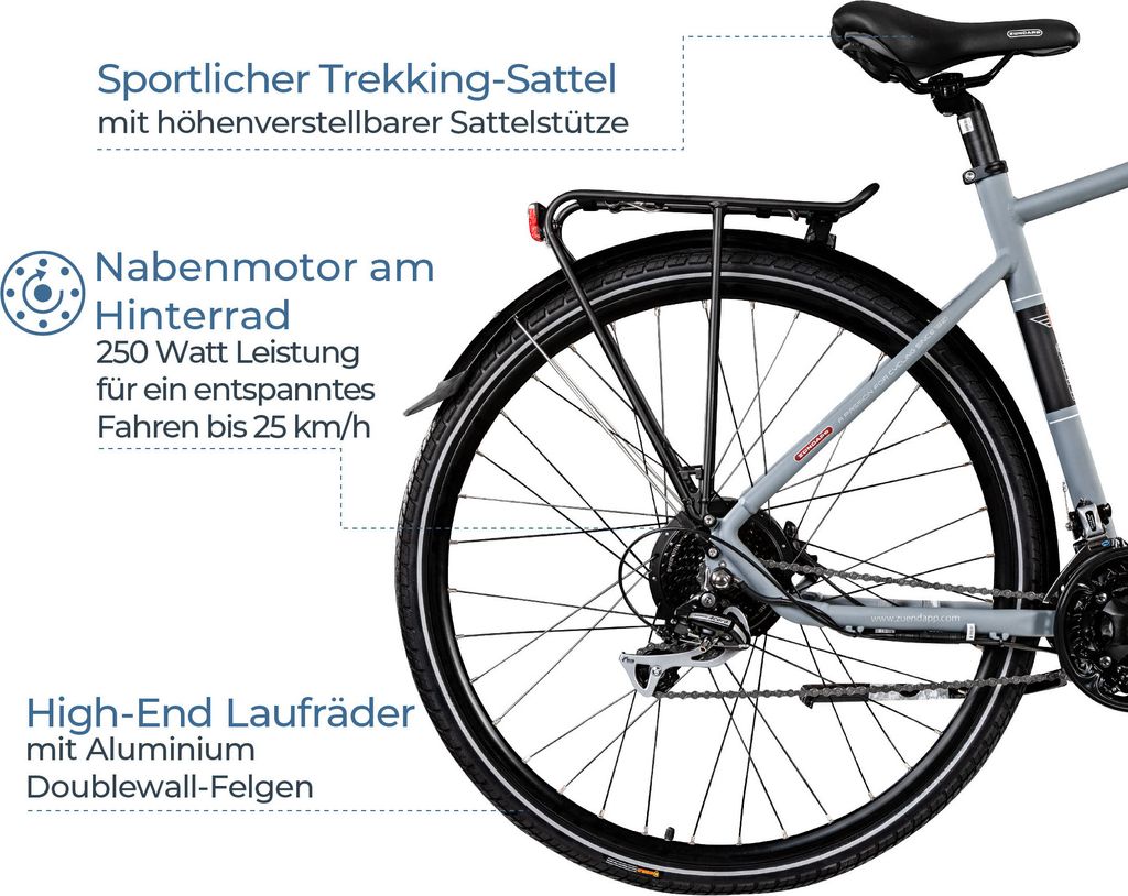 Zündapp Z810 E Bike Trekkingrad Herren ab 160 cm mit 24 Produktbild 4