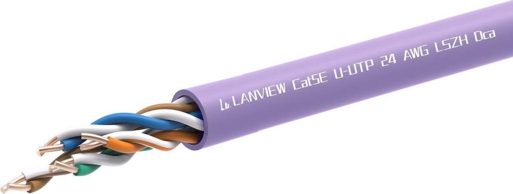 Lanview CAT5e U-UTP LSZH Netzwerkkabel, Dca, Lila, 305m, 0,49mm Draht, LVN122152