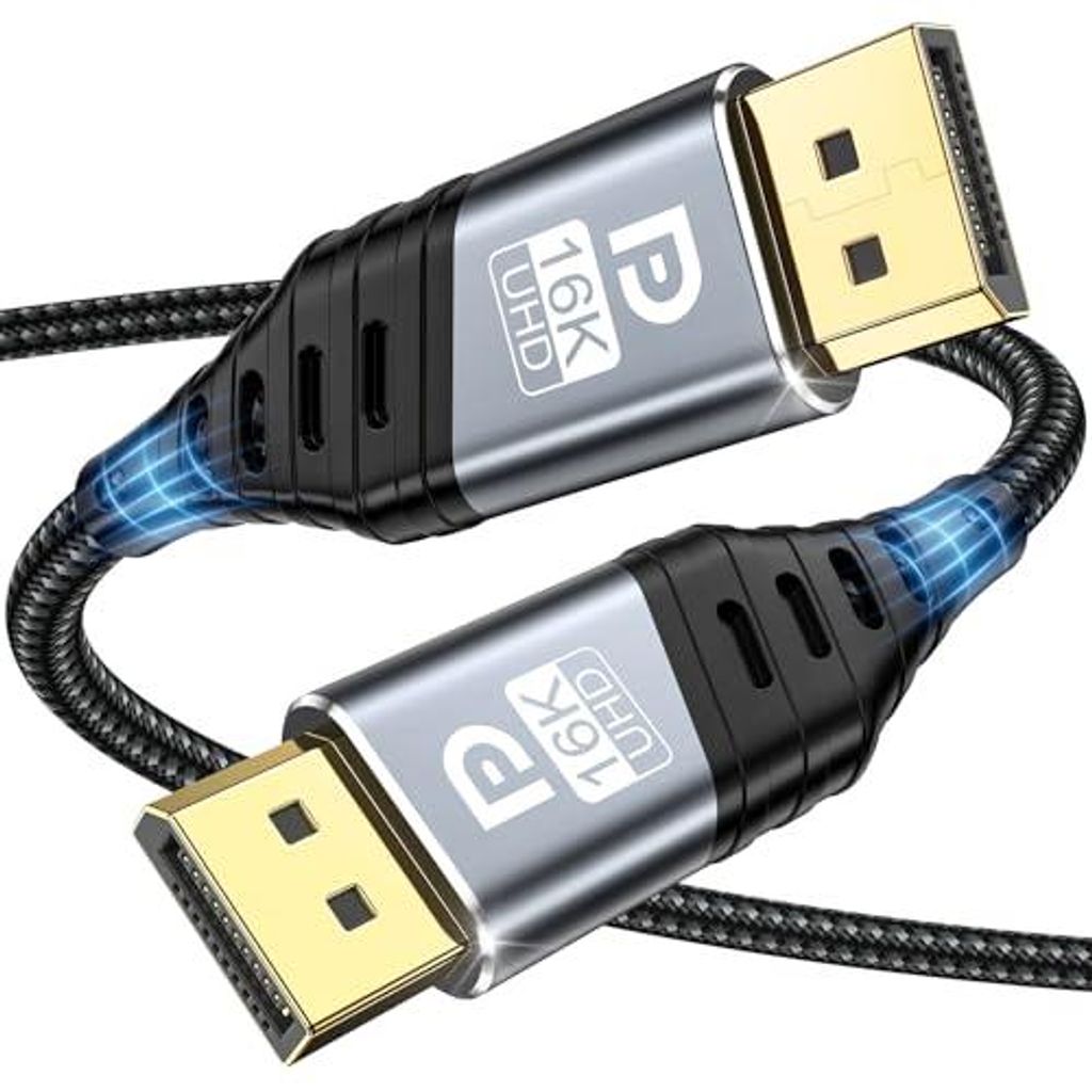 16K DisplayPort Kabel 2.1, DP Kabel 1M Übertragungsrate 40Gbps 16K@60Hz, 8K@120Hz, 4K@240Hz/165Hz/144Hz, 2K@240Hz für Gaming-Monitor, Grafikkarte...