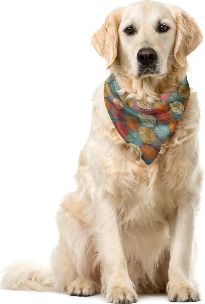 Accessorio Cane Autunno ABAKUHAUS - Bandana Foglie 40x40 cm Fashion