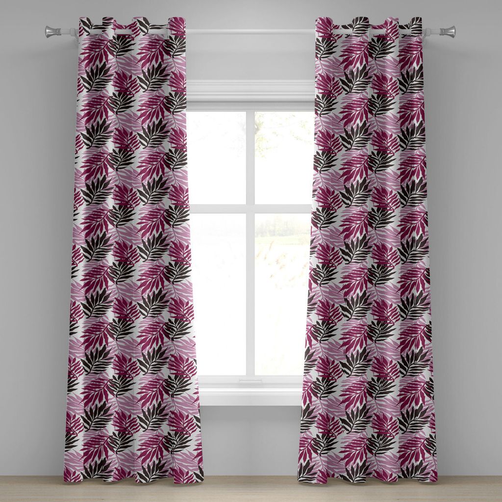 ABAKUHAUS Exotisch Ösenvorhang, Tropischer üppiger Regenwald-Dschungel verlässt Forest Hawaiian Beach Theme, Dekorative 2-Panel-Fenstervorhänge...