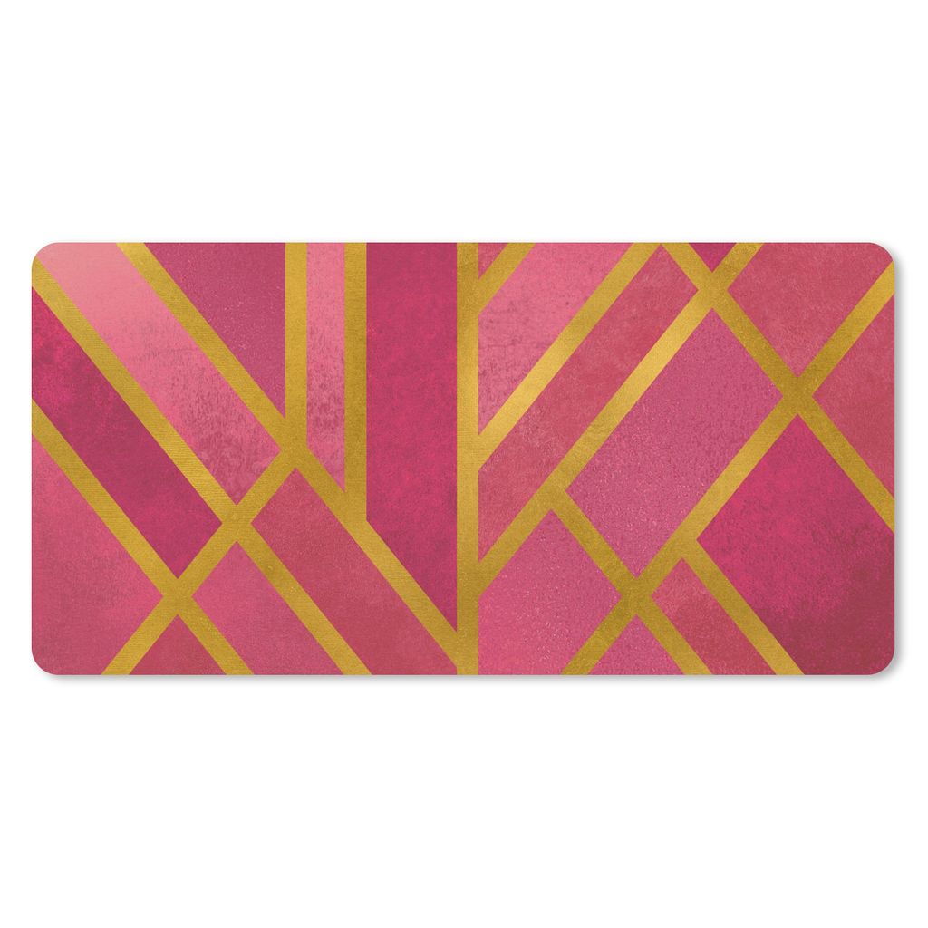 MuchoWow Schreibtischunterlage Gold - Rosa - Luxus 80x40 cm - XXL Mauspad - Gaming Mauspad