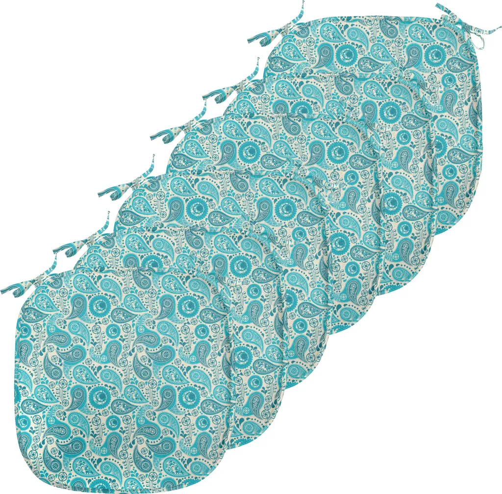 Coussin de Chaise Anti-Tache Imperméable Lot de 6 avec Sangles de Fixation