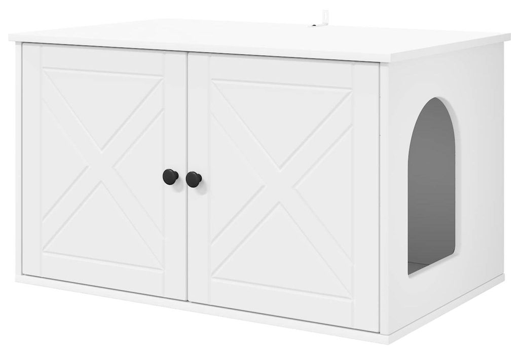 vidaXL Katzenhaus Weiß 85 x 55 x 50,5 cm Holzwerkstoff