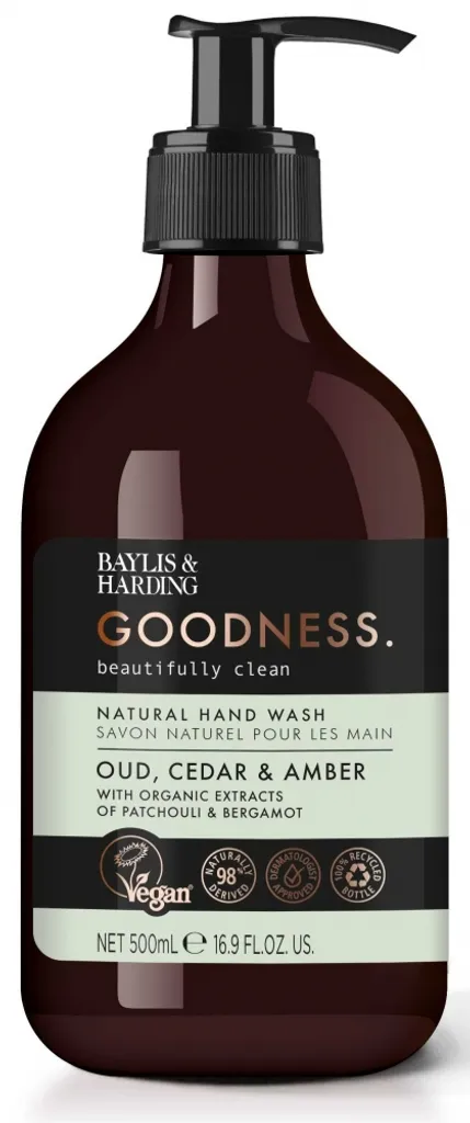 Savon liquide ambre et oud Baylis & Harding Goodness 500ml aux huiles