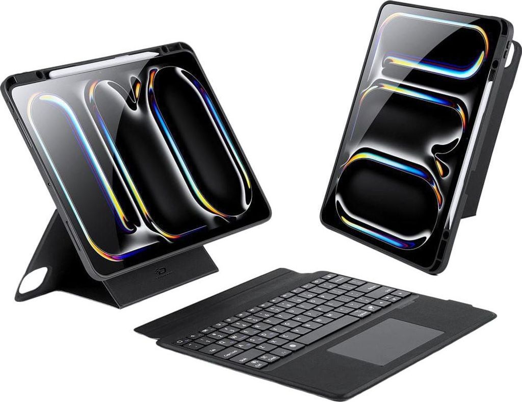DUX DUCIS DK klappbares Case mit kabelloser Tastatur passend für iPad Pro 13 (2024) schwarz