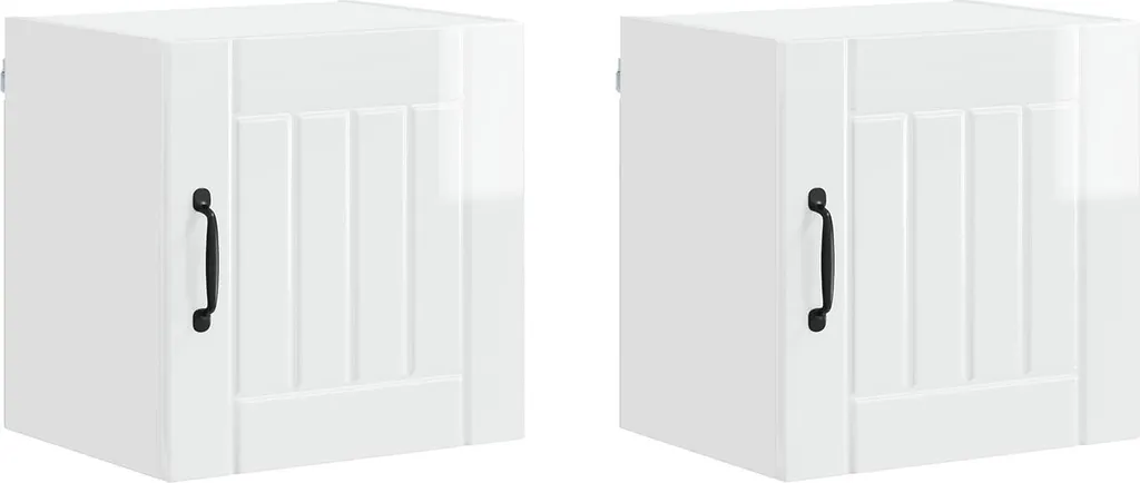Coppia Pensili Cucina 40 cm Bianco Lucido | Arredo Moderno 40x31x40