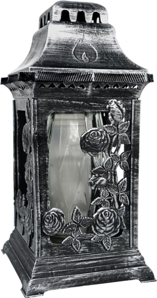 Nohel Garden Lampa hřbitovní KAPLE RŮŽE KVĚT skleněná 180g Obrázek produktu 