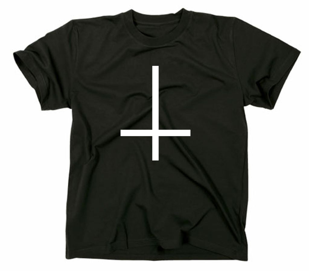 Styletex23 T-Shirt Inverted Cross Crucifix, 666, schwarz, XXL