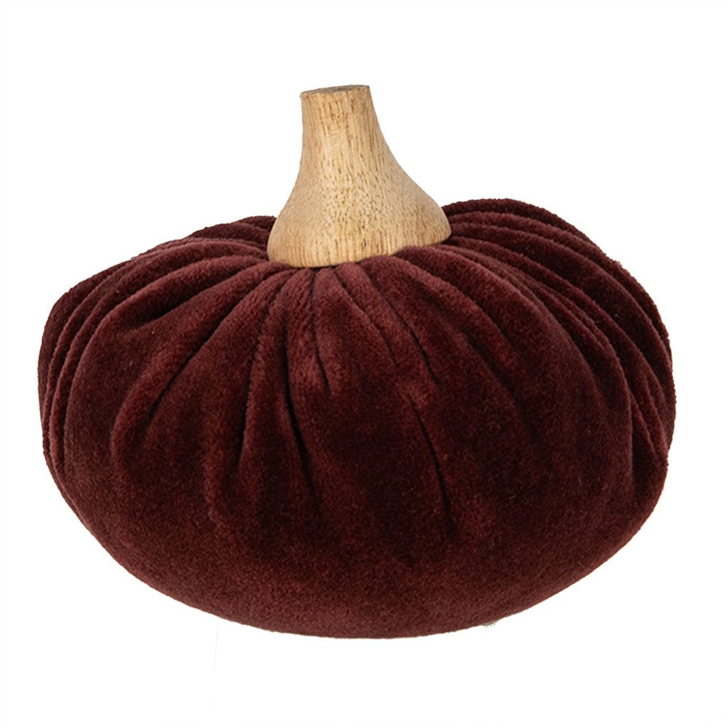 Clayre & Eef Dekoration Kürbis Ø 12x10 cm Rot Polyester