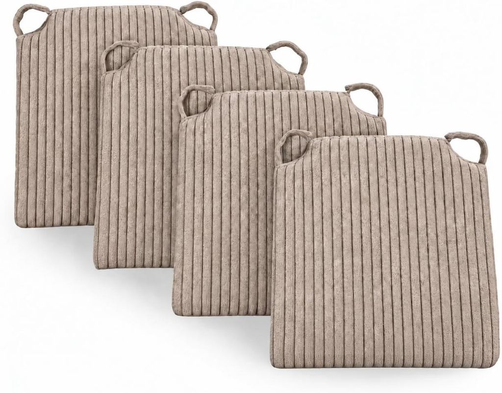 sunnypillow 4er Set Cord Stuhlkissen mit Klettverschluss - Produktbild 