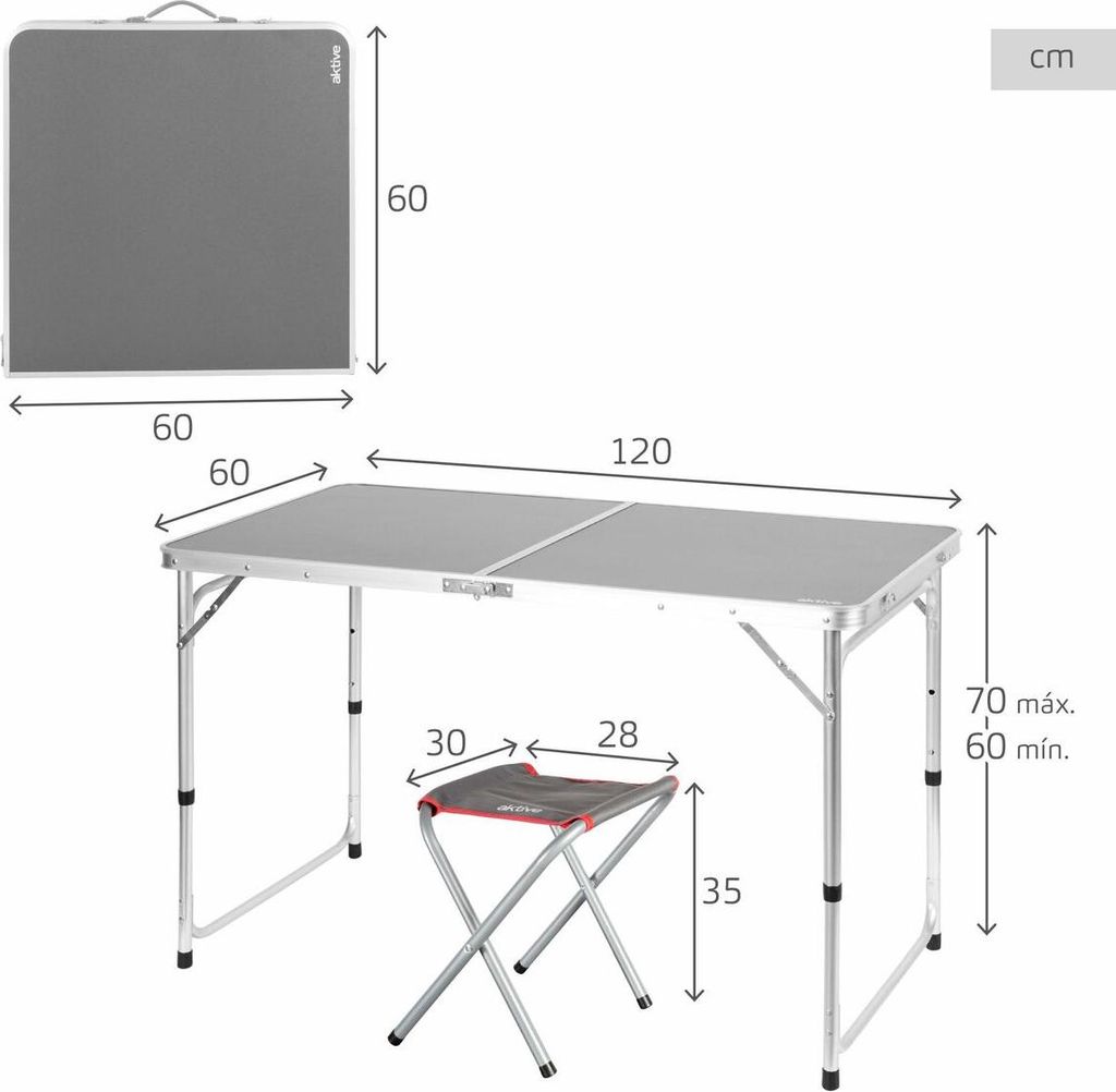 Aktive 63161 Klapptisch Mit Bänken Set Durchsichtig Durchsichtig One Size